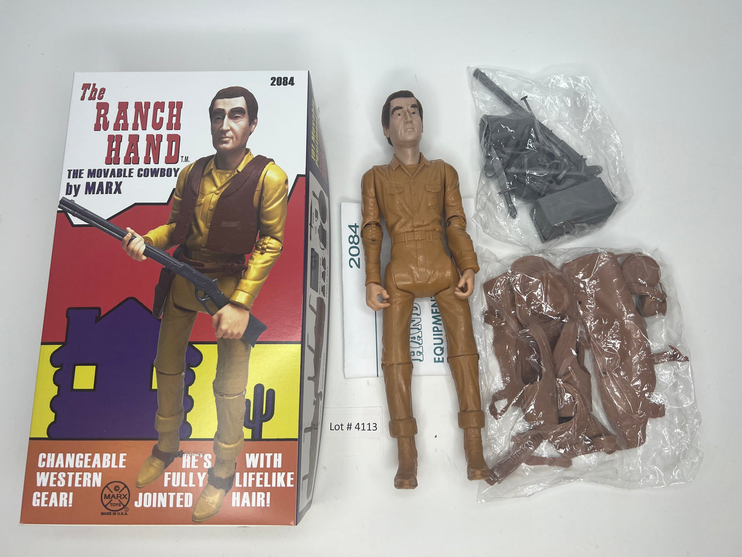 Custom Marx Ranch Hand MOD era figure with Life-Like hair !