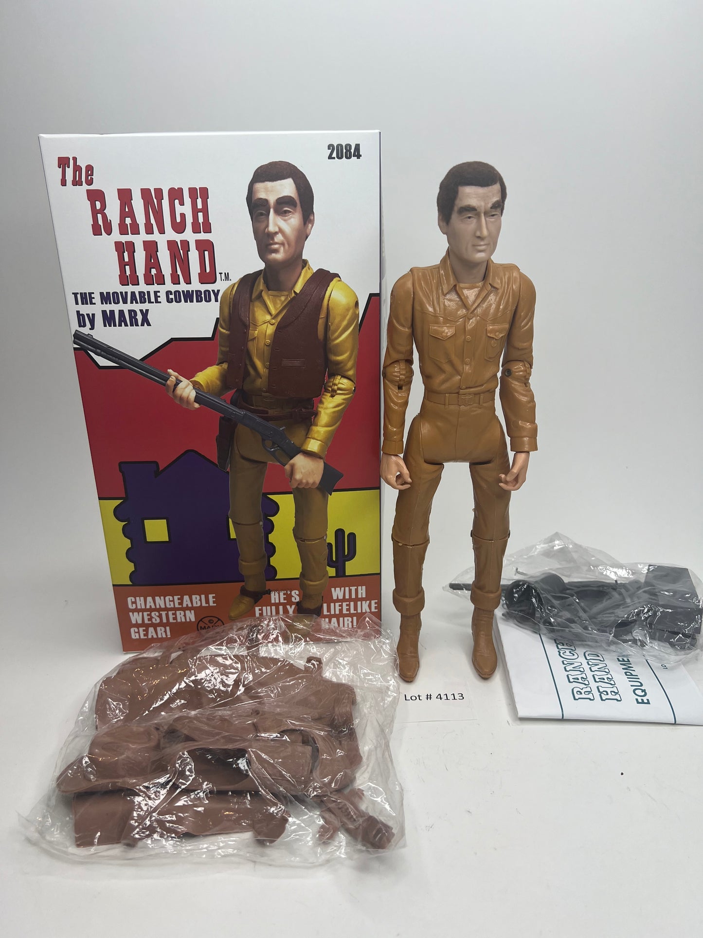 Custom Marx Ranch Hand MOD era figure with Life-Like hair !