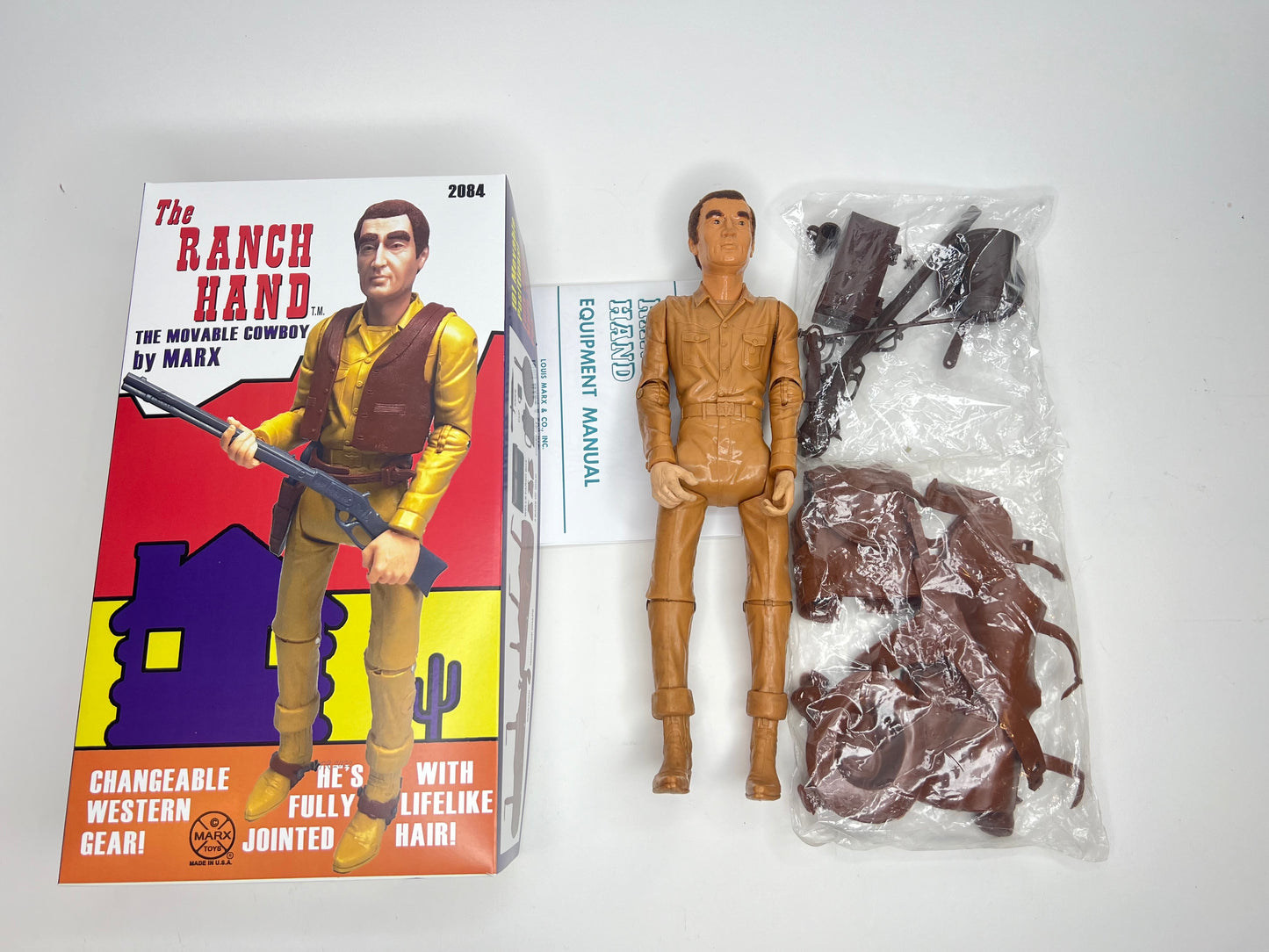 Custom Marx Ranch Hand MOD era figure with Life-Like hair !