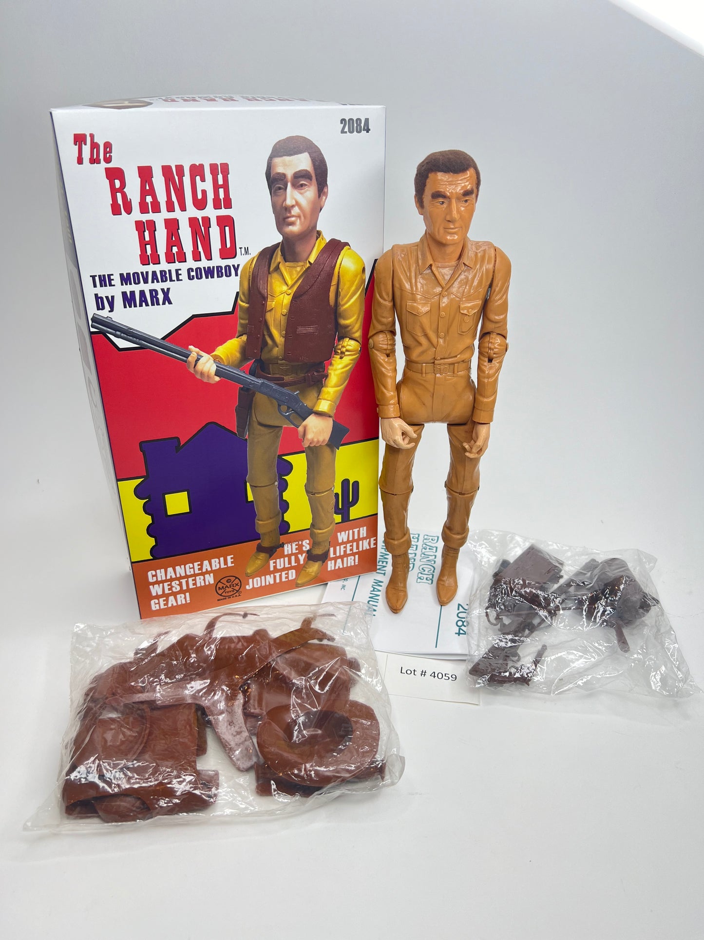 Custom Marx Ranch Hand MOD era figure with Life-Like hair !