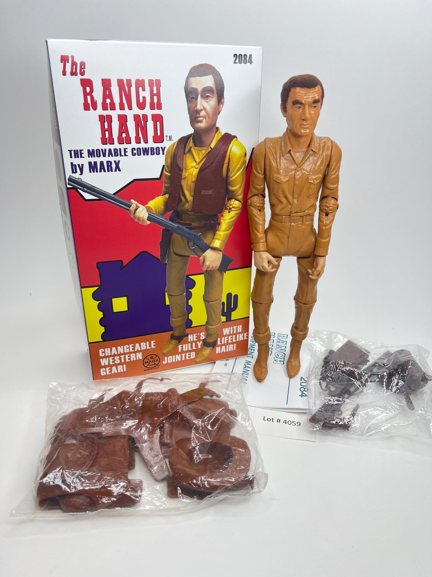 Custom Marx Ranch Hand MOD era figure with Life-Like hair !