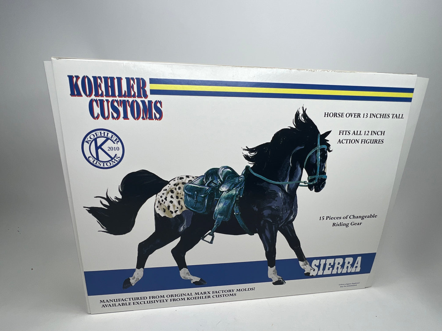 Boxed Sierra Black And White Appaloosa Flame Painted horse