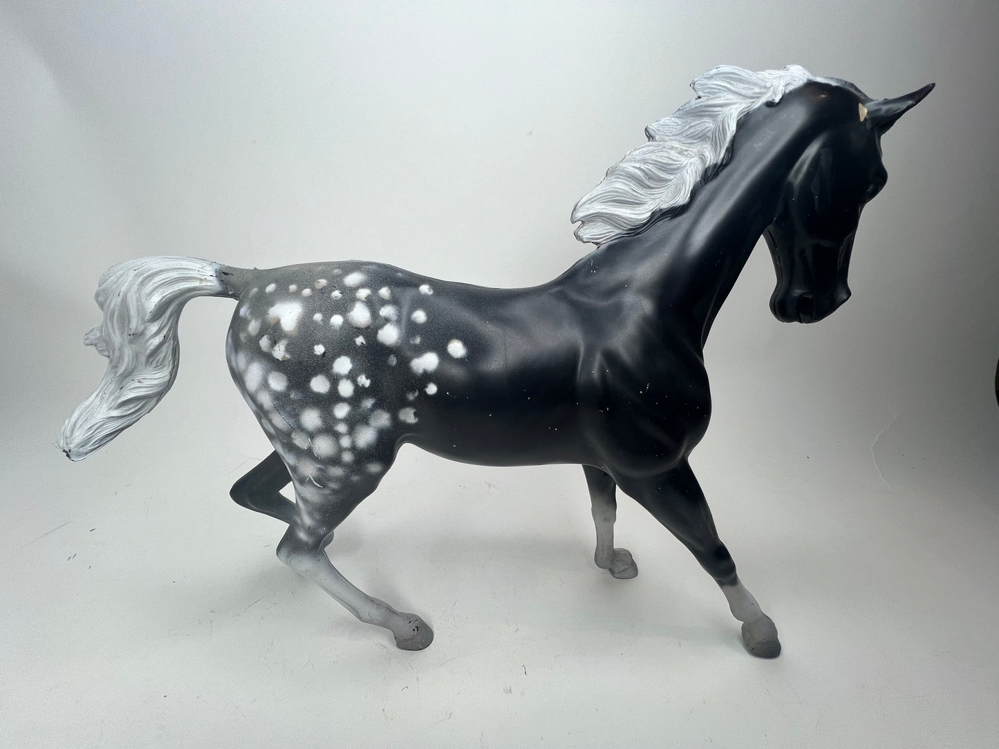 Boxed Sierra Black And White Appaloosa Flame Painted horse