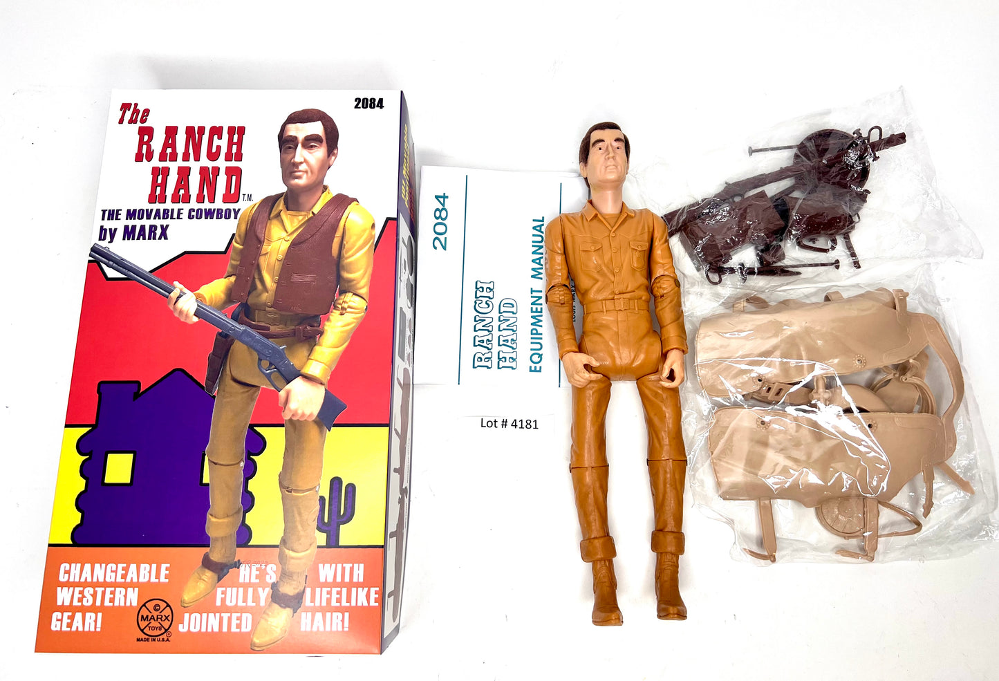 Custom Marx Ranch Hand MOD era figure with Life-Like hair !